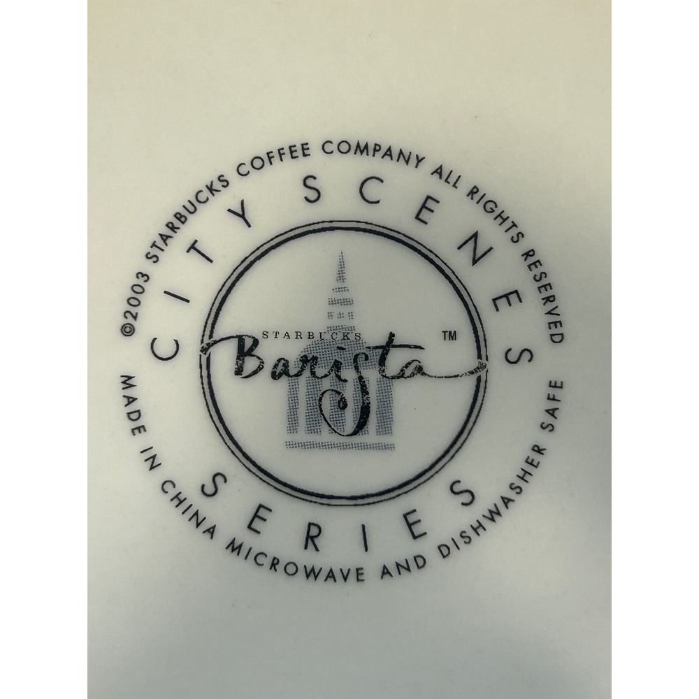 Starbucks Barista City Scenes Series Atlanta Coffee Mug 2003 Black White 16oz - Picture 7 of 7